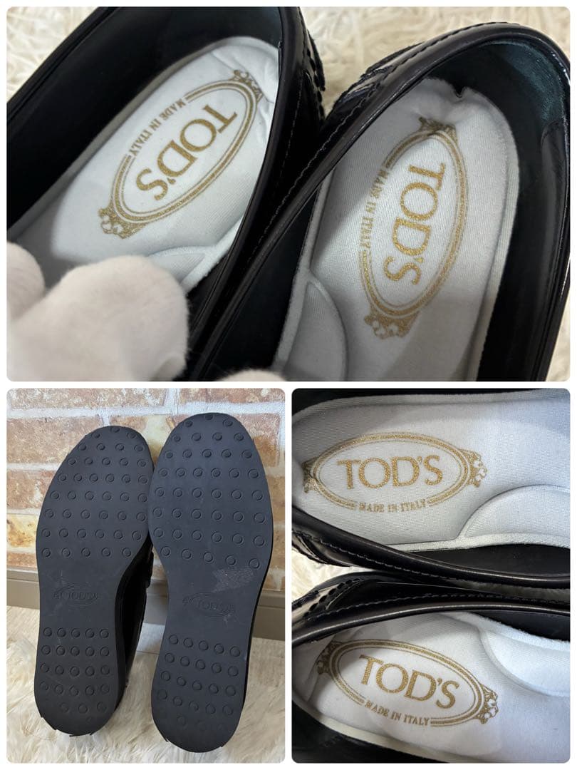 美品✨トッズ 厚底 ローファー ダブルT キルティング ブラック 34