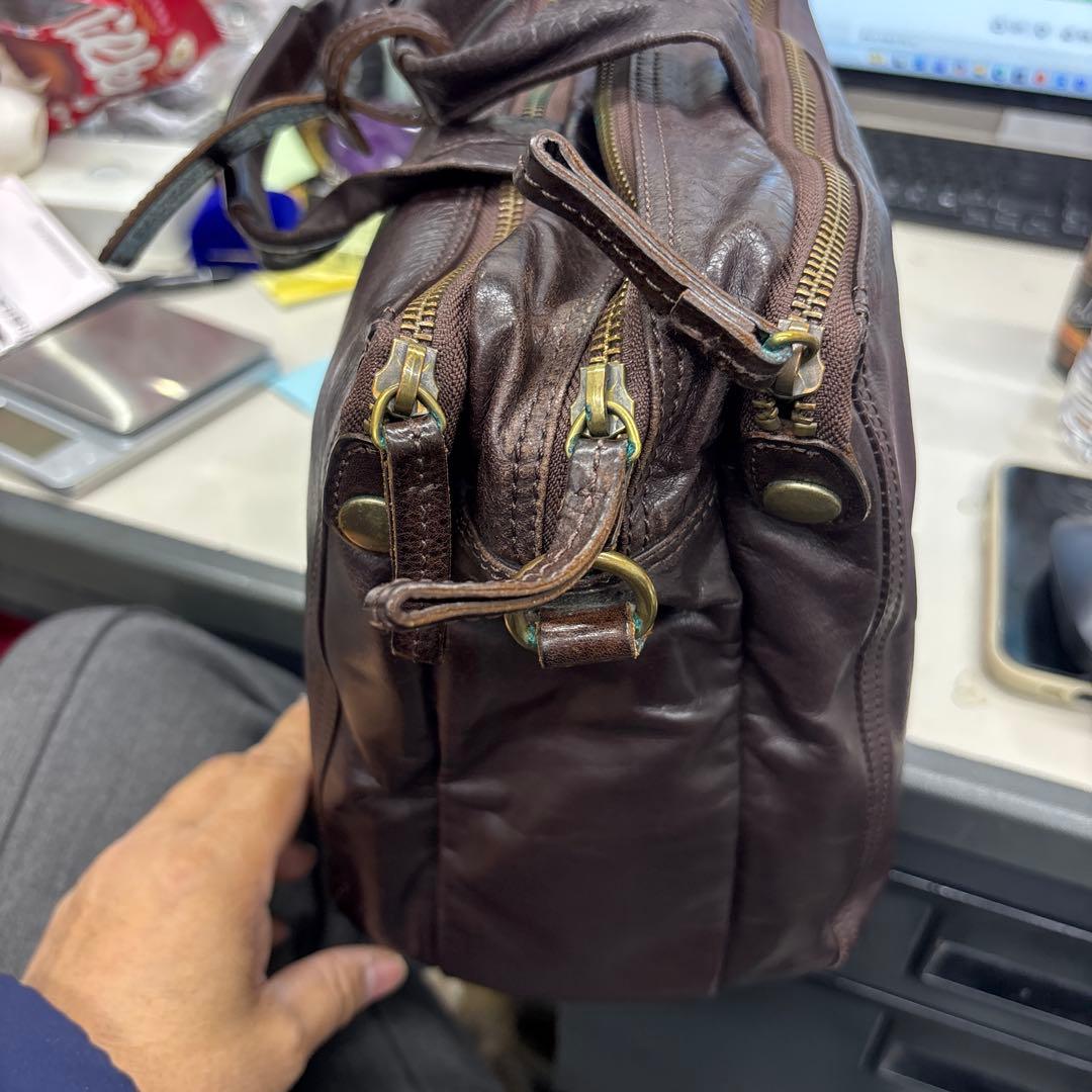 beau dessin ダークブラウン レザー ビジネスバッグ