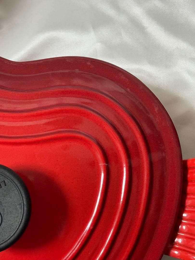 ル・クルーゼ　ココット・ダムール ハート型 鋳鉄鍋 浅深2点セット 蓋は共通