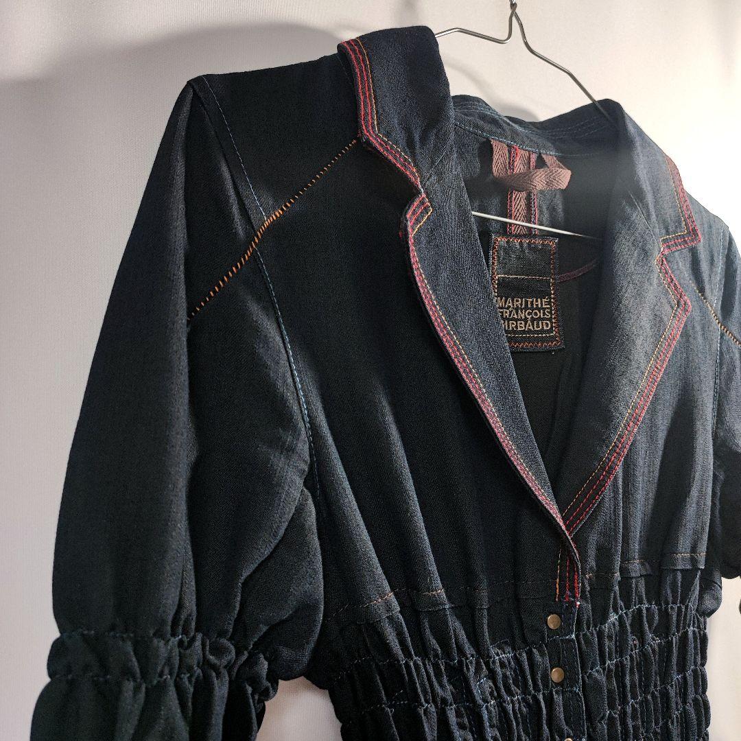 レア 90s 00s マリテフランソワジルボー ワンピース インディゴ チェック