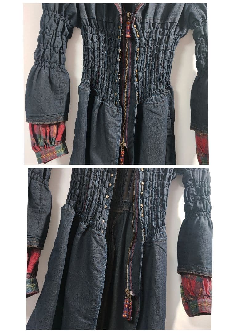 レア 90s 00s マリテフランソワジルボー ワンピース インディゴ チェック