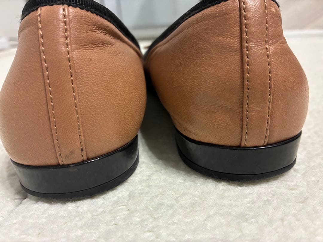 PRADA バイカラーリボンフラットシューズ