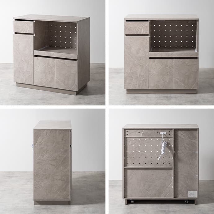 【幅80cm】Sincereレンジ台 キッチン収納 コンセント キャスター