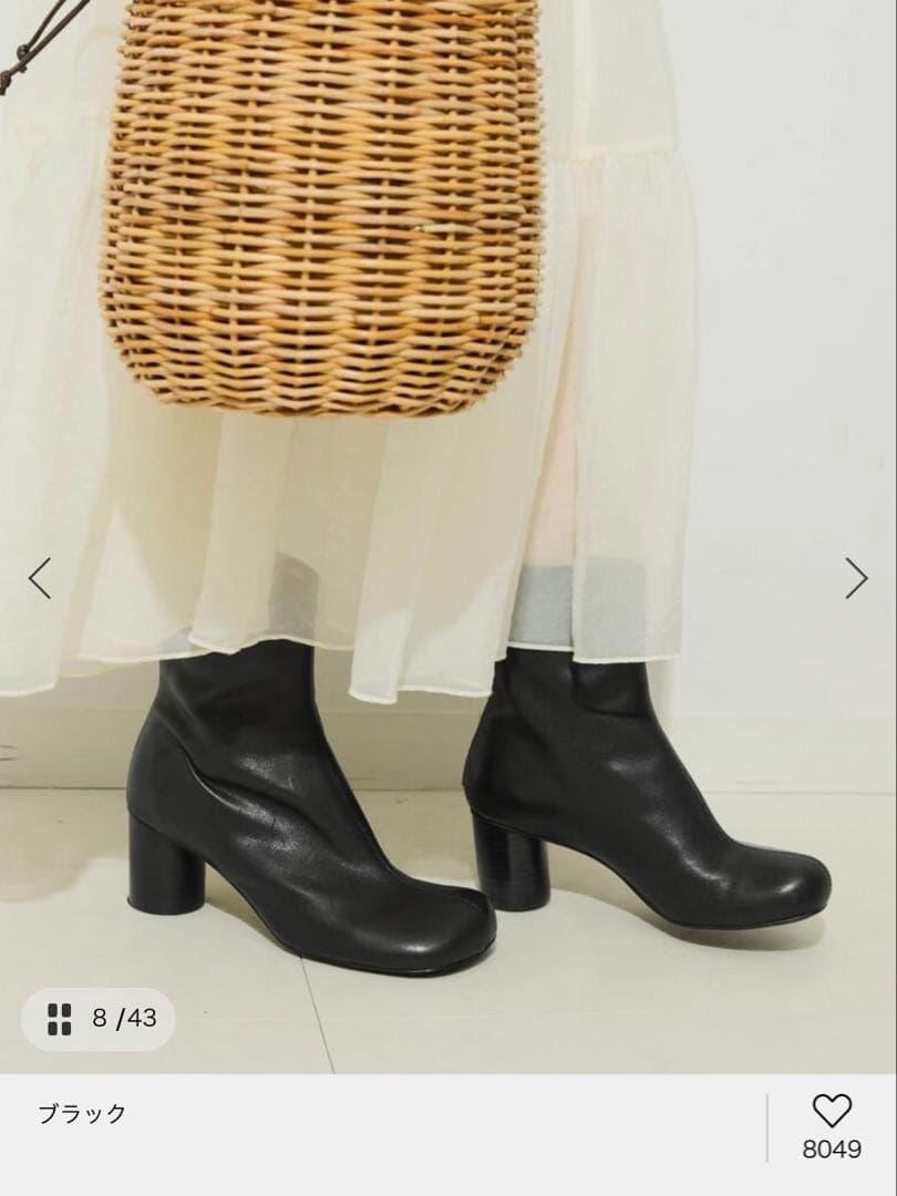 スローブイエナ ブラックブーティ 中ヒール