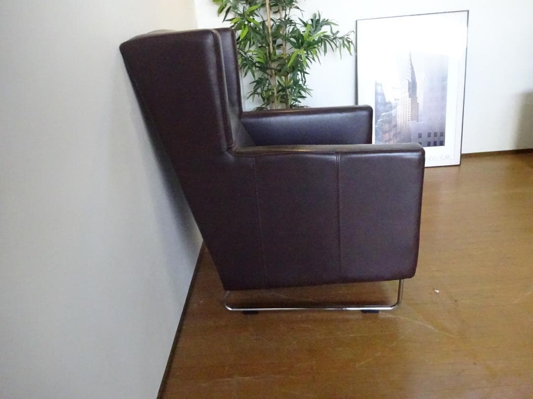 beaute　ヴィンテージ　レザーワールド　総革　ハイバック　1Pソファ