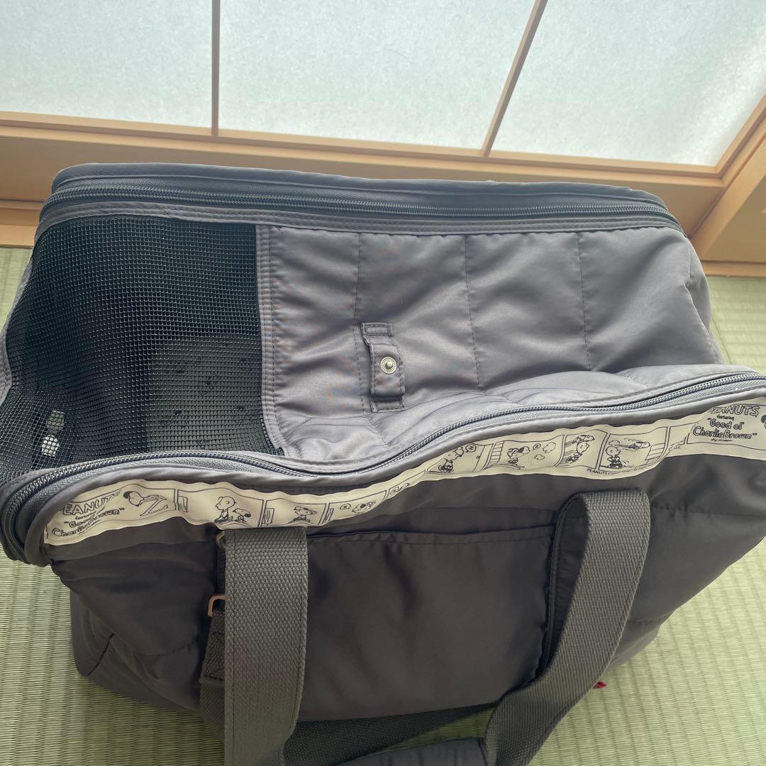 SNOOPY 犬用キャリーバッグ グレー