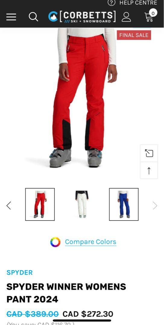 【新品タグ付き】SPYDR スパイダー レディース スキーパンツ赤15号