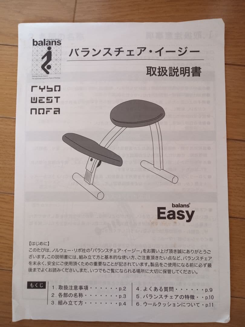 リボ社 バランスチェアイージー 替えカバー付き