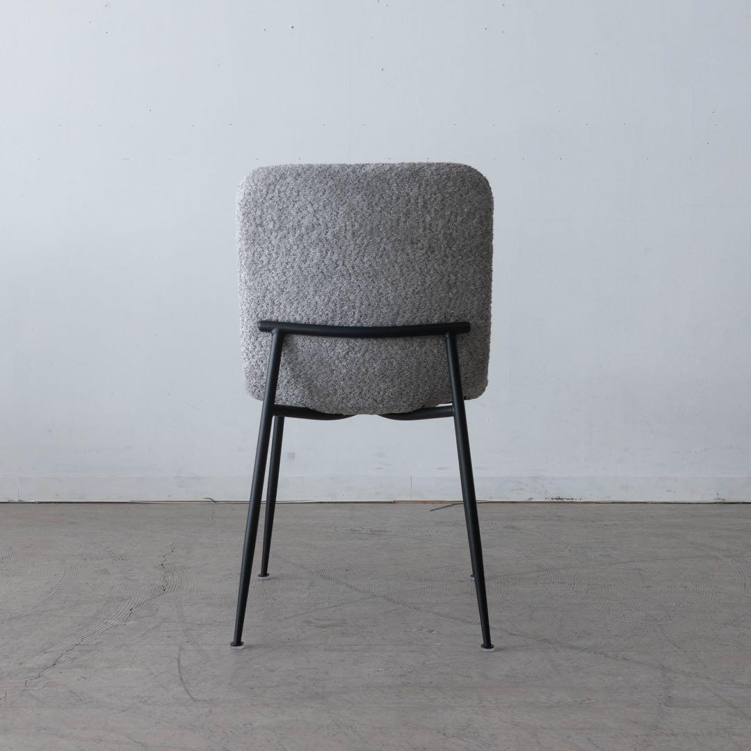 ライトグレー ファブリック ダイニングチェア