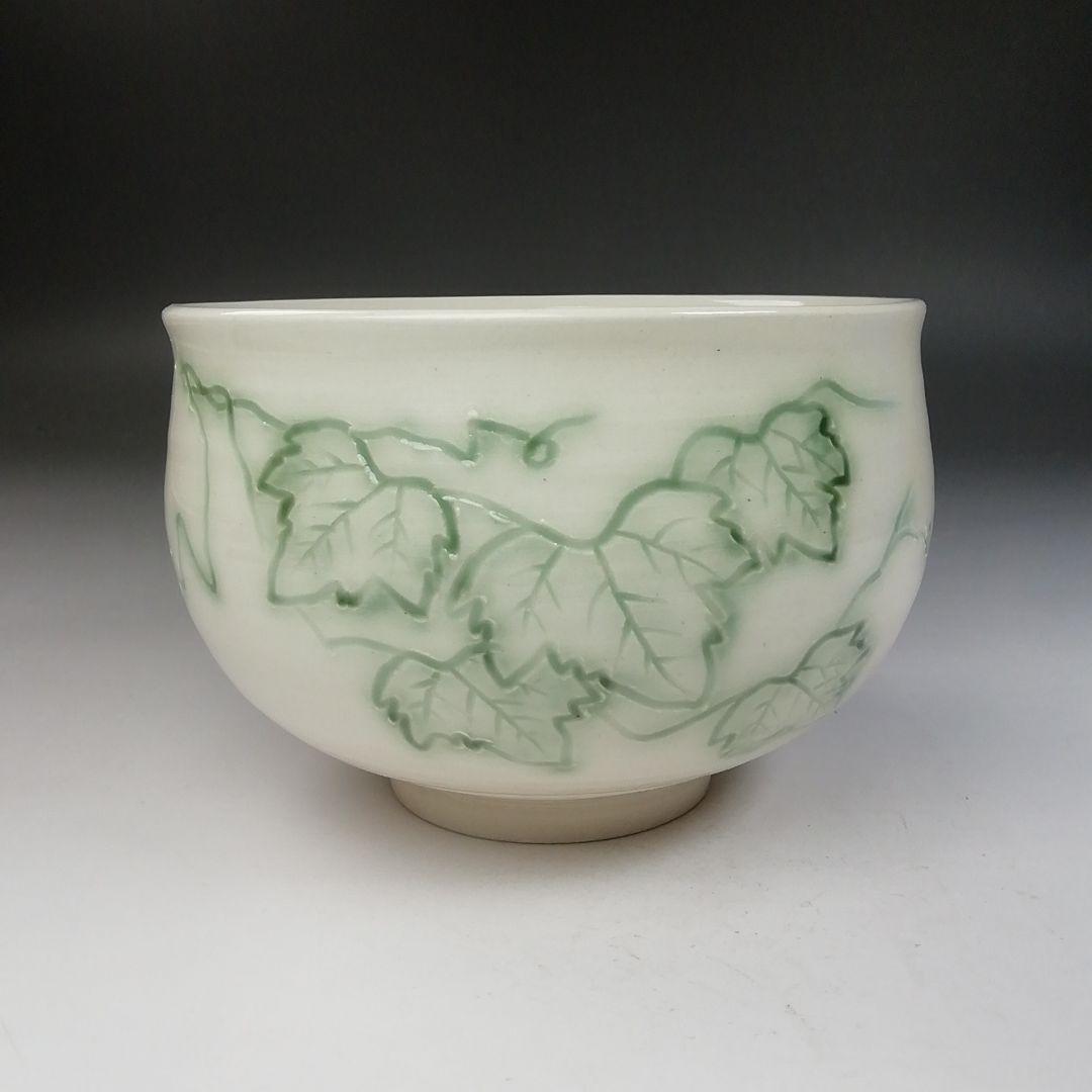 Ｔ７５６　茶碗　『彫蔦紋』『諏訪蘇山』　共箱　抹茶碗　茶道具