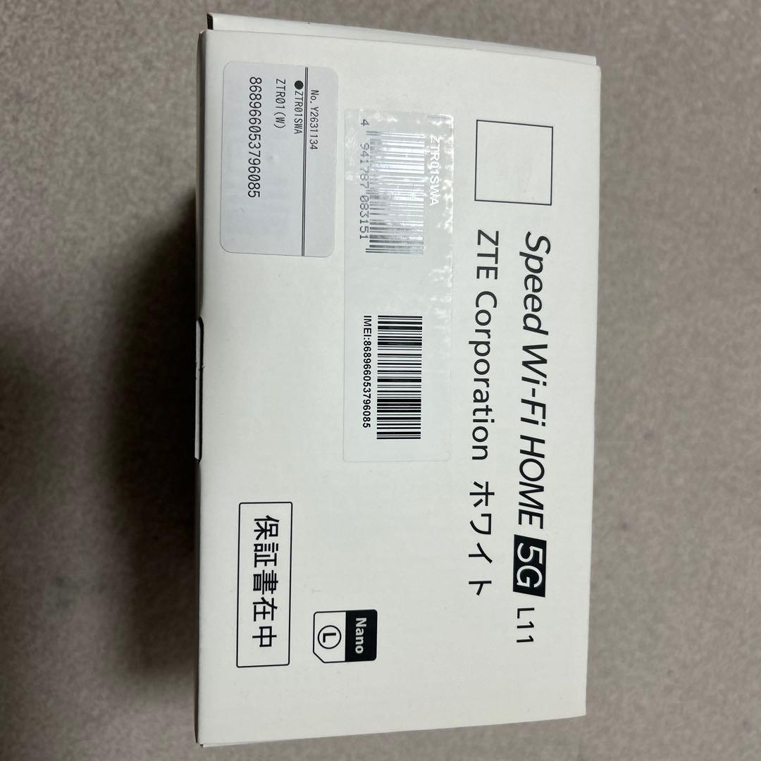 Speed Wi-Fi  5G L11 ＺＴＲ01ホワイト