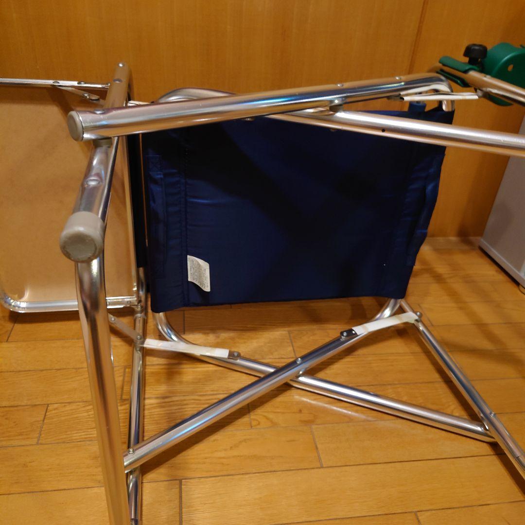 美品！CAPTAINSTAGアウトドアディレクターチェアーサイド御影石調テーブル