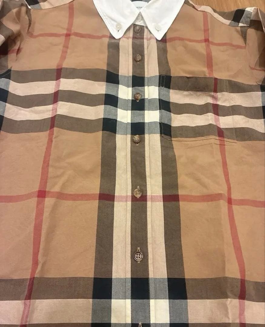 【極美品】現行BURBERRY コットンポプリンオーバーサイズシャツSサイズ