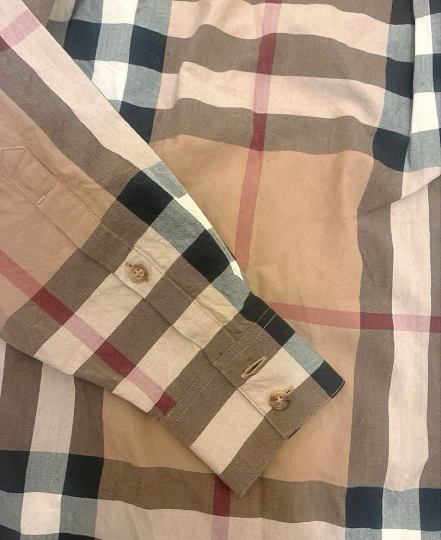【極美品】現行BURBERRY コットンポプリンオーバーサイズシャツSサイズ