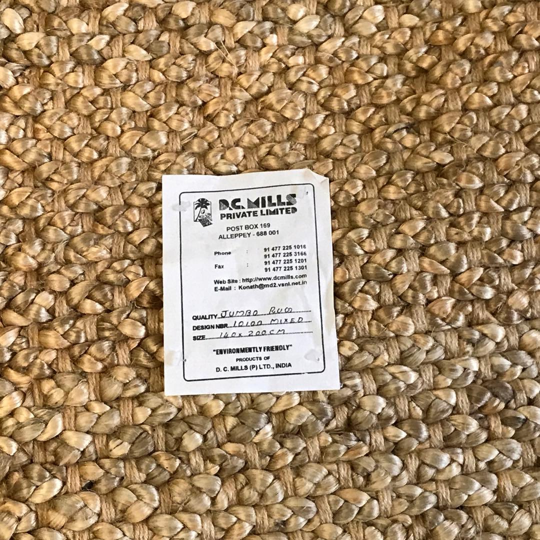 143x204cm ラグ ラグマット 麻 ジュート 夏用 天然素材 アジアン