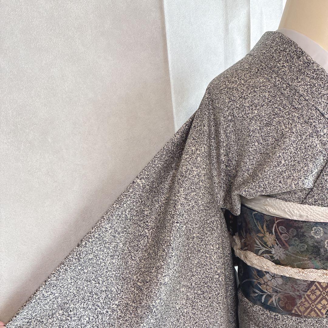 訪問着　フルセット　着物　たたき染　正絹　トールサイズ　黒　凛と優雅　J7