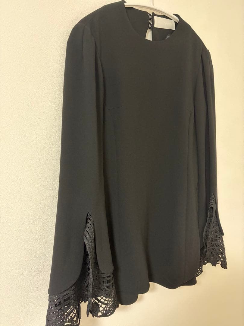 mame kurogouchi マメクロゴウチ レース カフス ブラウス 黒