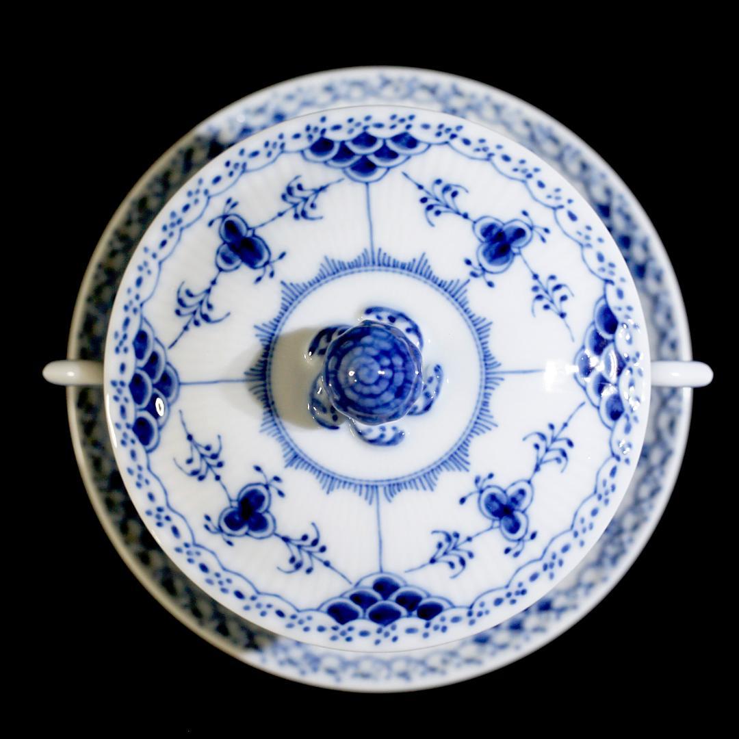 【美品】ロイヤルコペンハーゲン ハーフレース ダブルハンドル スープカップ