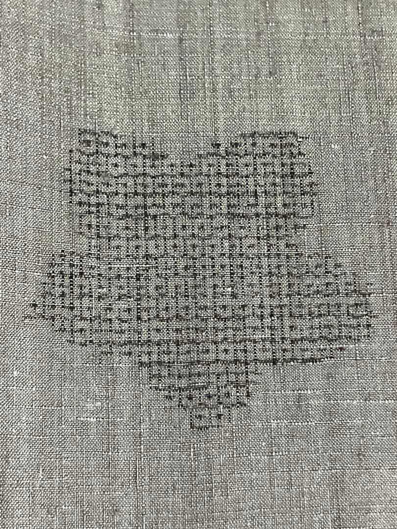 本場結城紬 重要無形文化財 百山亀甲 小紋 葉文 楓 錫色 証紙 イ6440