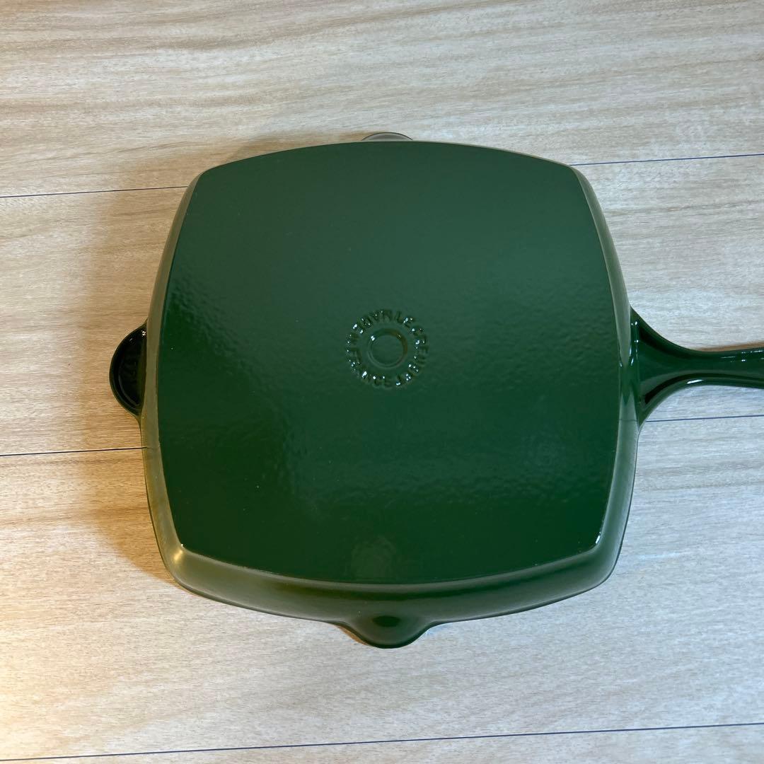 ルクルーゼ　スクエア　スキレット　グリルパン　グリル　26cm グリーン