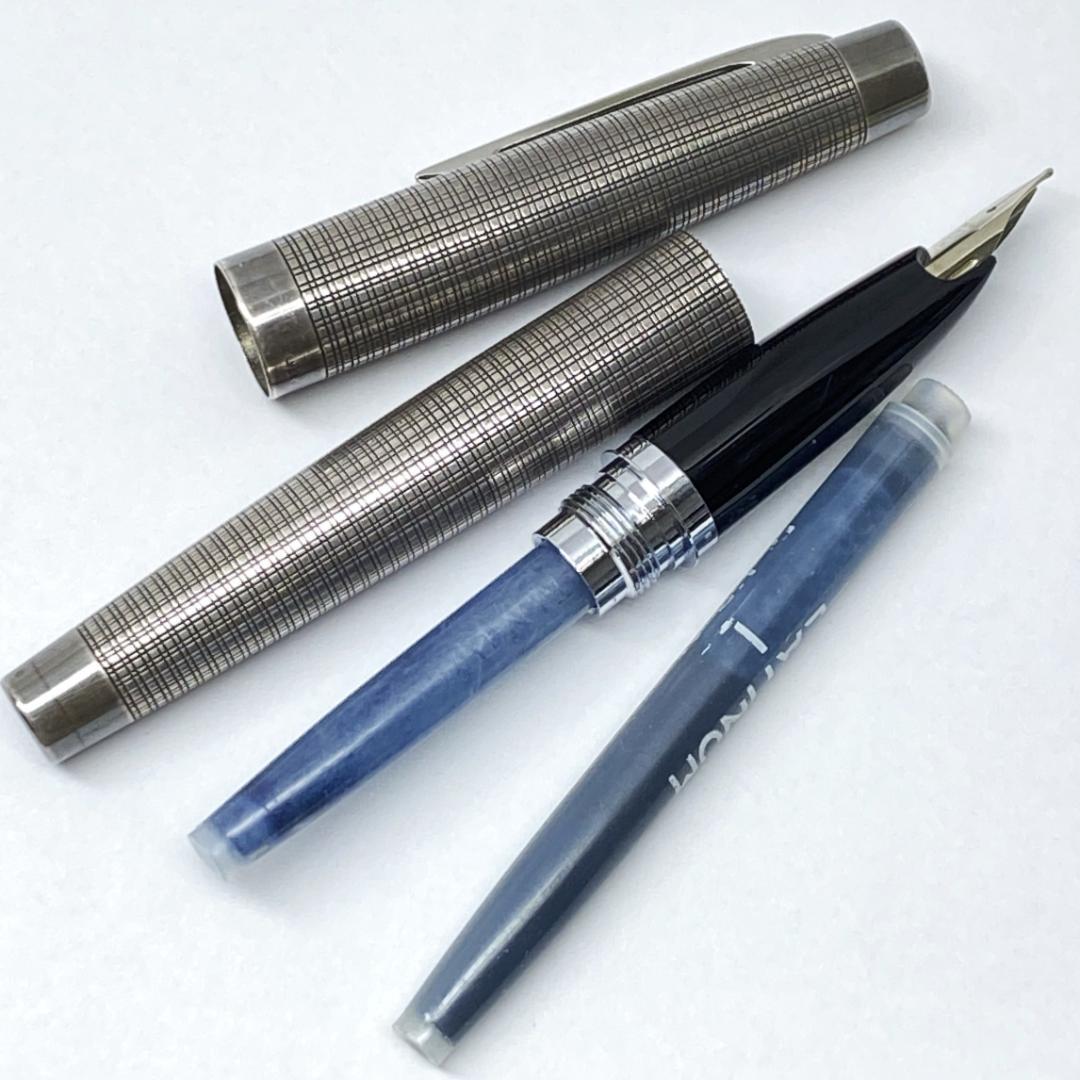 銀製 14KWG プラチナ万年筆 本軸 スターリングシルバー