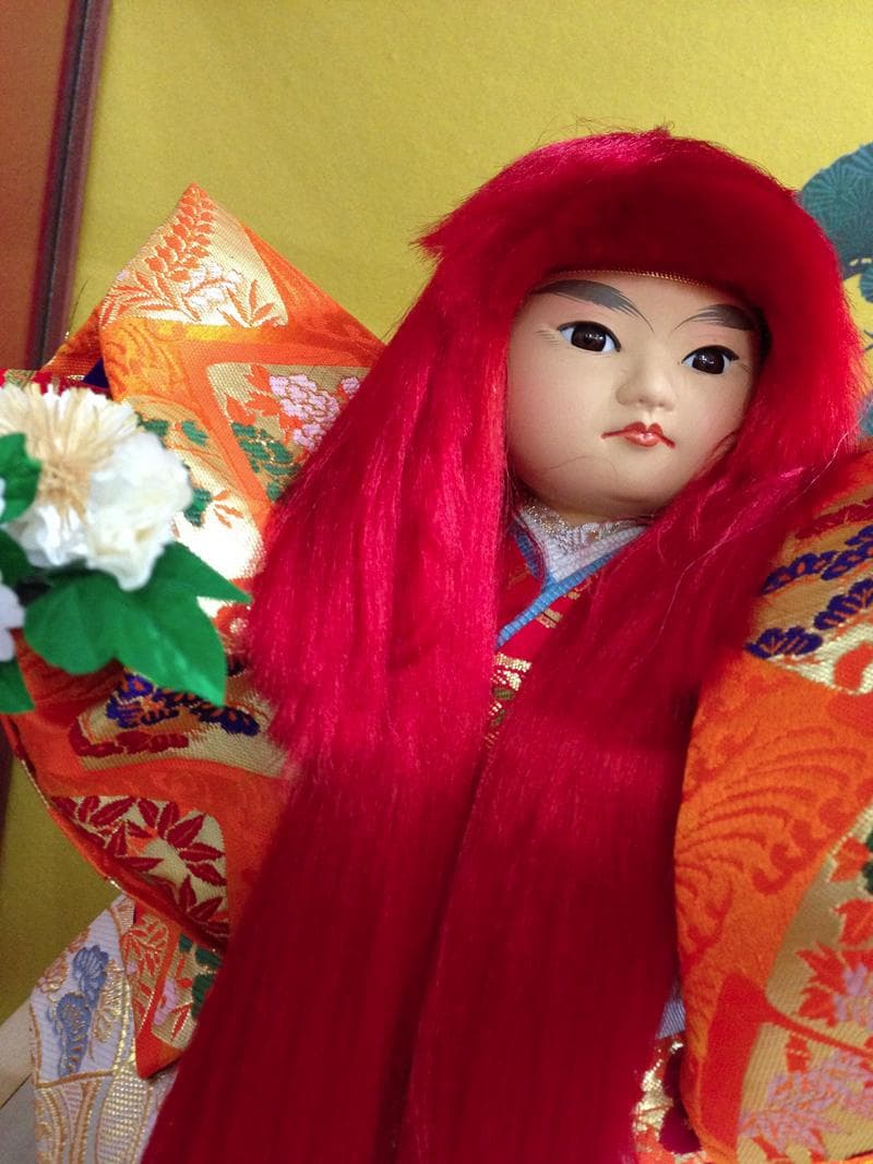 豊玉作　連獅子/大型　ケース入　浮世人形　  極美品