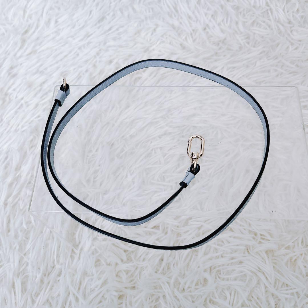 現行　フルラ　ヌヴォラ 2wayショルダーバッグ チェーン　レザー 水色