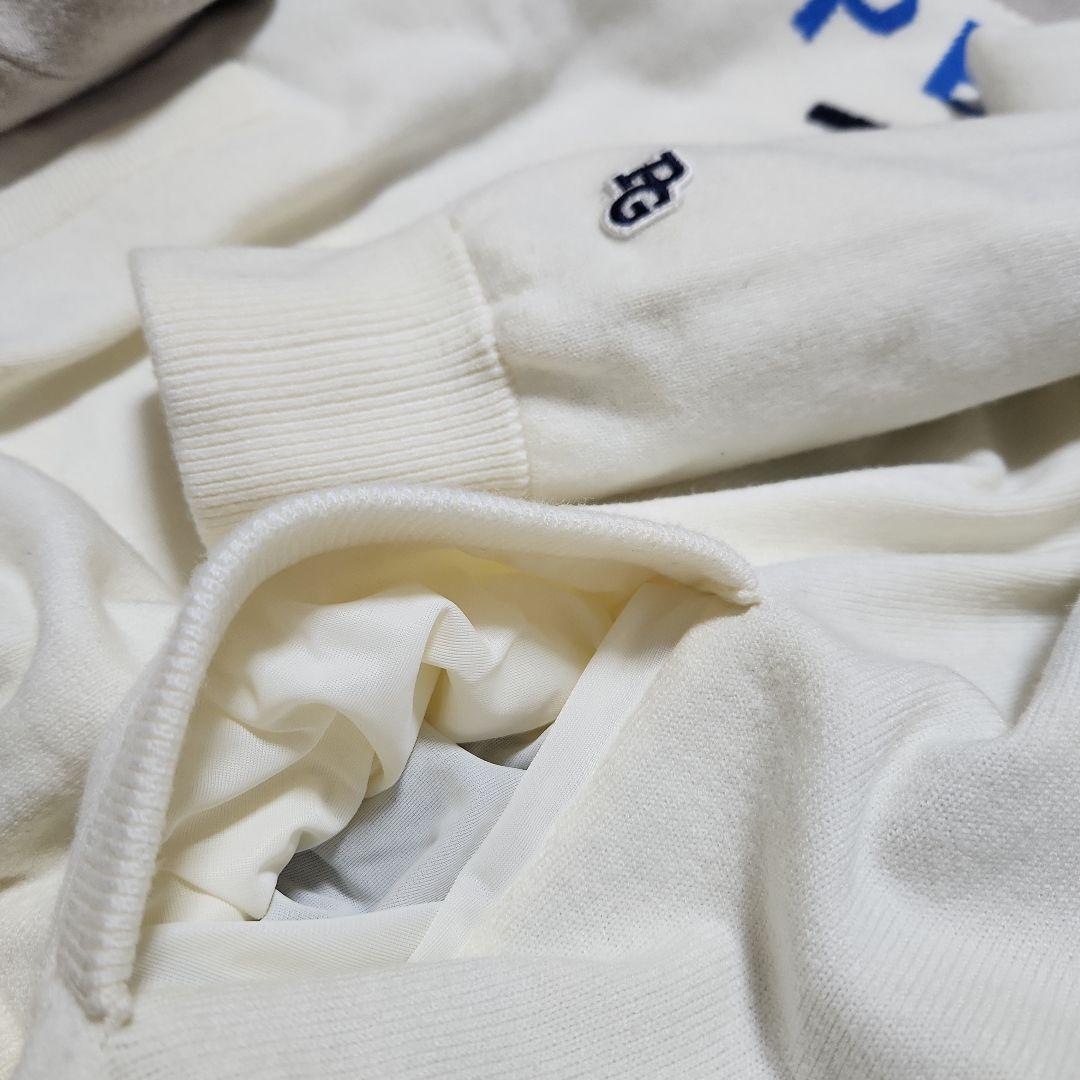 PEARLY GATES☆2023ストレッチ防風保温ボーダーツインニット1M白