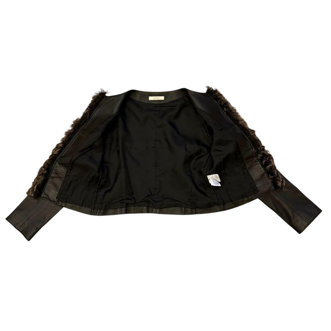 ★未使用★ EPOCA エポカ シングルレザージャケット ラムレザー ラムファー