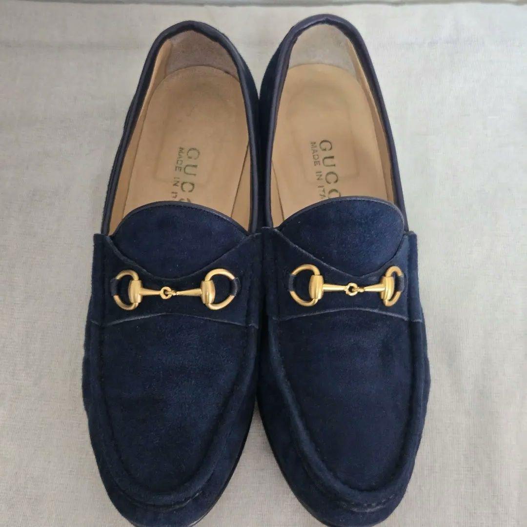 【状態良】GUCCI ホースビットスエードローファー　グッチローファー