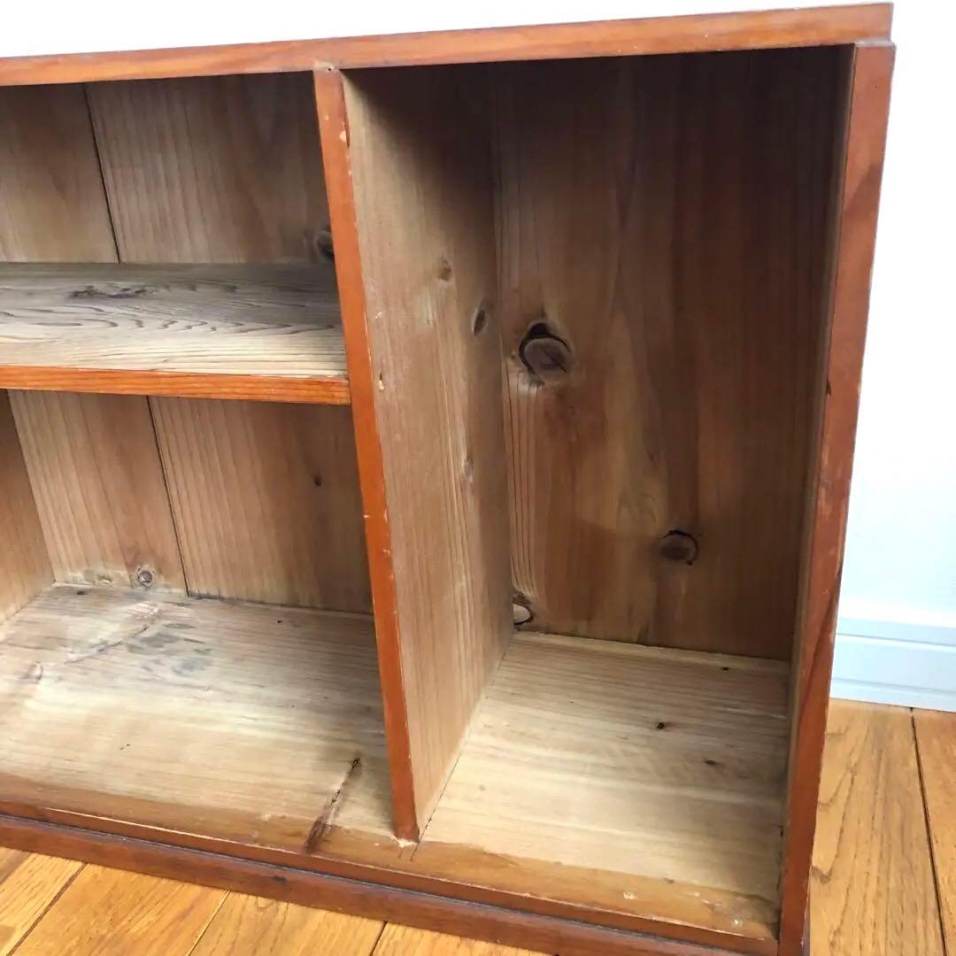 古家具　古道具　ガラス棚　ガラス戸　モールガラス　木枠