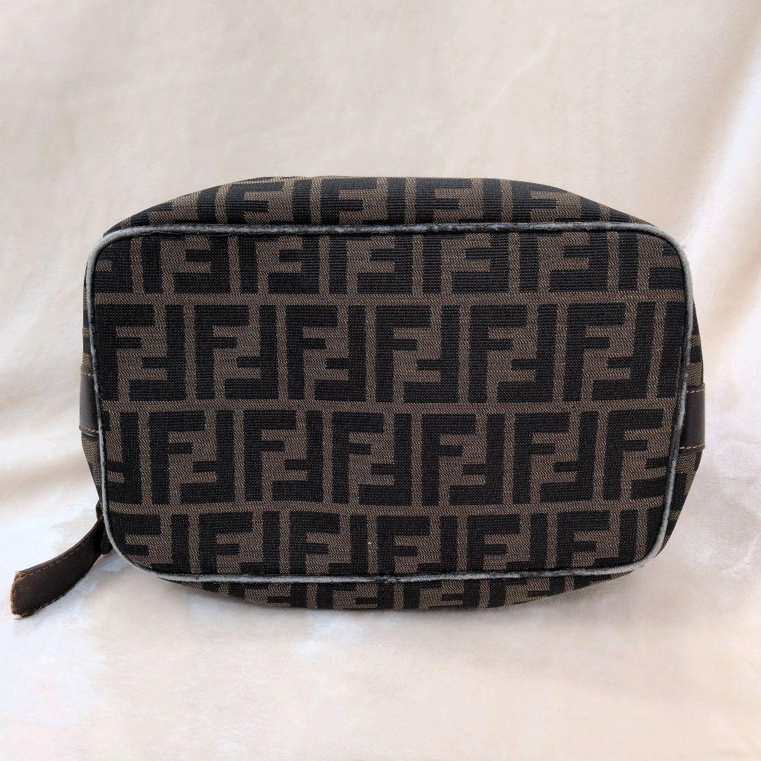 状態難 FENDI フェンディ ズッカ 柄バニティバッグ ブラウン 茶