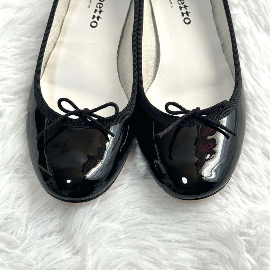 極美品✨ repetto レペット バレエシューズ リボンフラット エナメル 黒