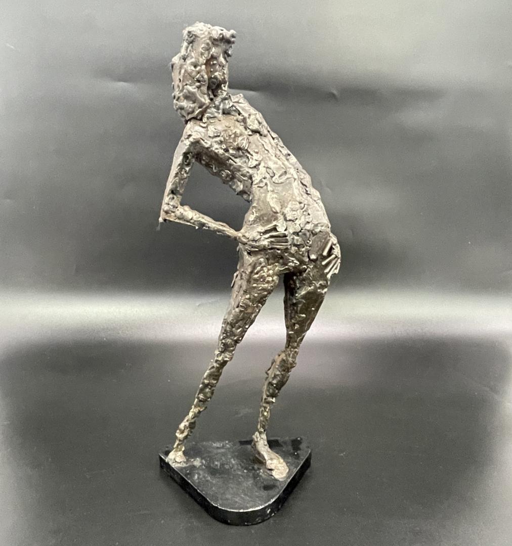 鉄製 抽象人物像 彫刻 インダストリアル 作者不明一点物 全長36cm SB42