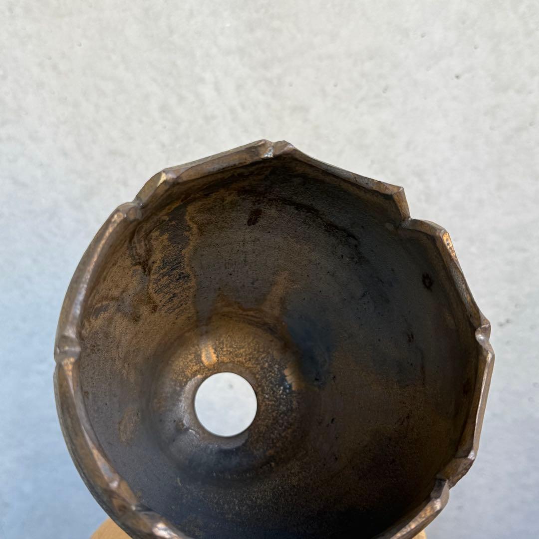 新里竜子 鶴仙園 陶器鉢 植木鉢