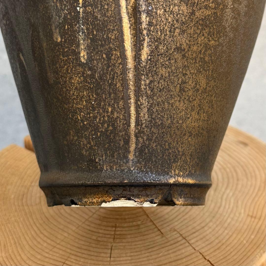 新里竜子 鶴仙園 陶器鉢 植木鉢