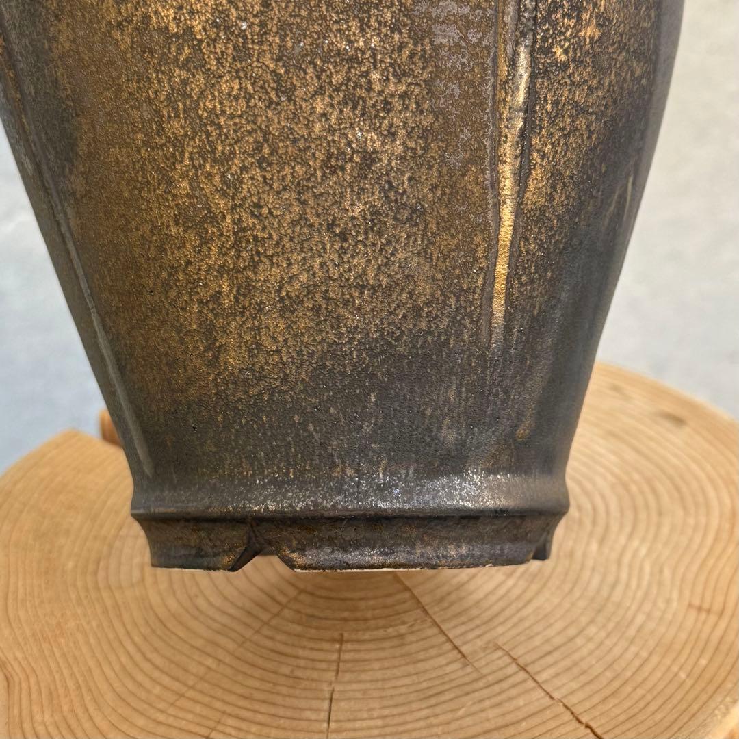 新里竜子 鶴仙園 陶器鉢 植木鉢