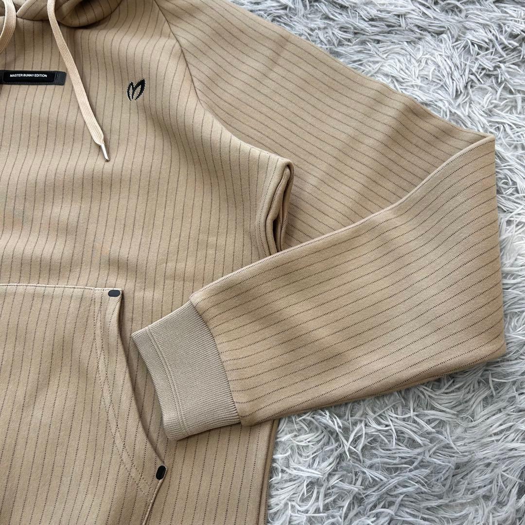 新品　マスターバニーエディション　パーカー　フーディ　ストライプ　ベージュ　2