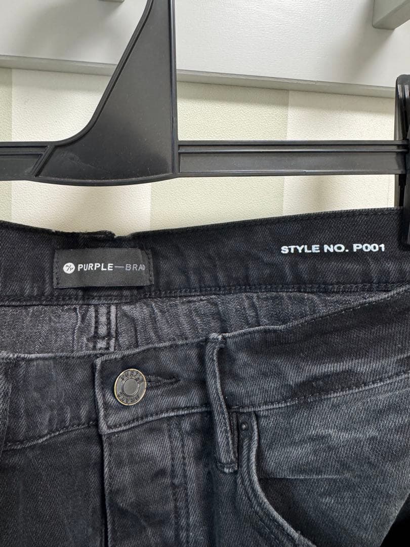 PURPLE BRAND P001 Black ストレッチスキニーデニム 30