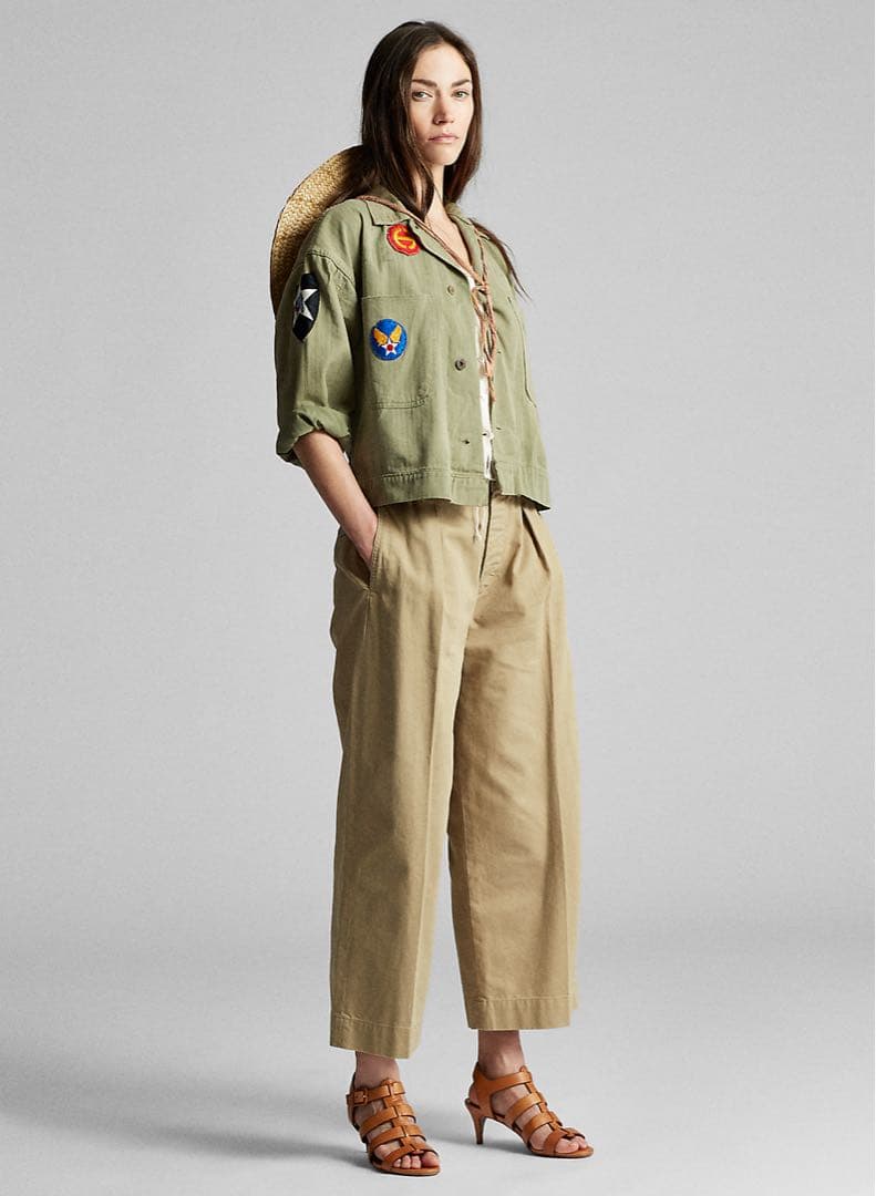 RRL ベージュ コットン ワイドレッグ チノパン