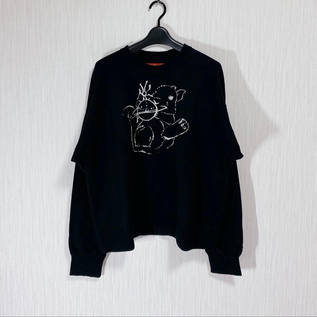 新品タグ付 A/W24-25 BUNNY ORB コットン裏毛クルーネックトップ