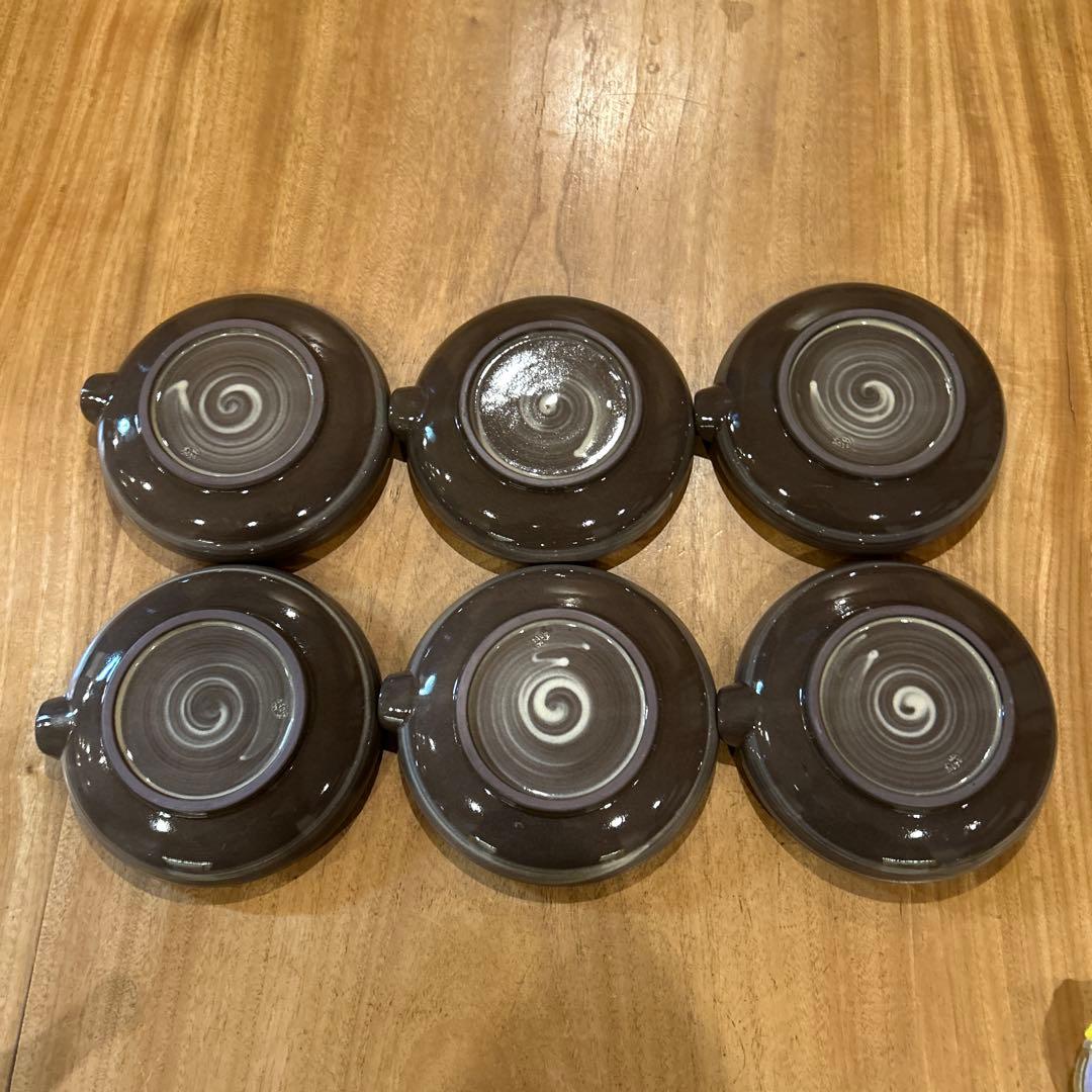 小田志焼　松保窯　久保正敏　片口平鉢　現川鷺文　鶴　六枚　希少