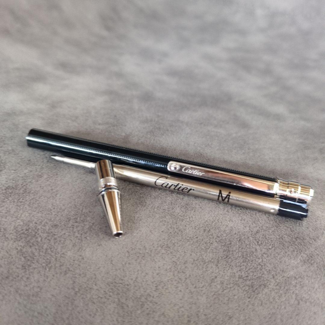 Cartier　カルティエ ツイスト式 ボールペン ブラック　シルバー