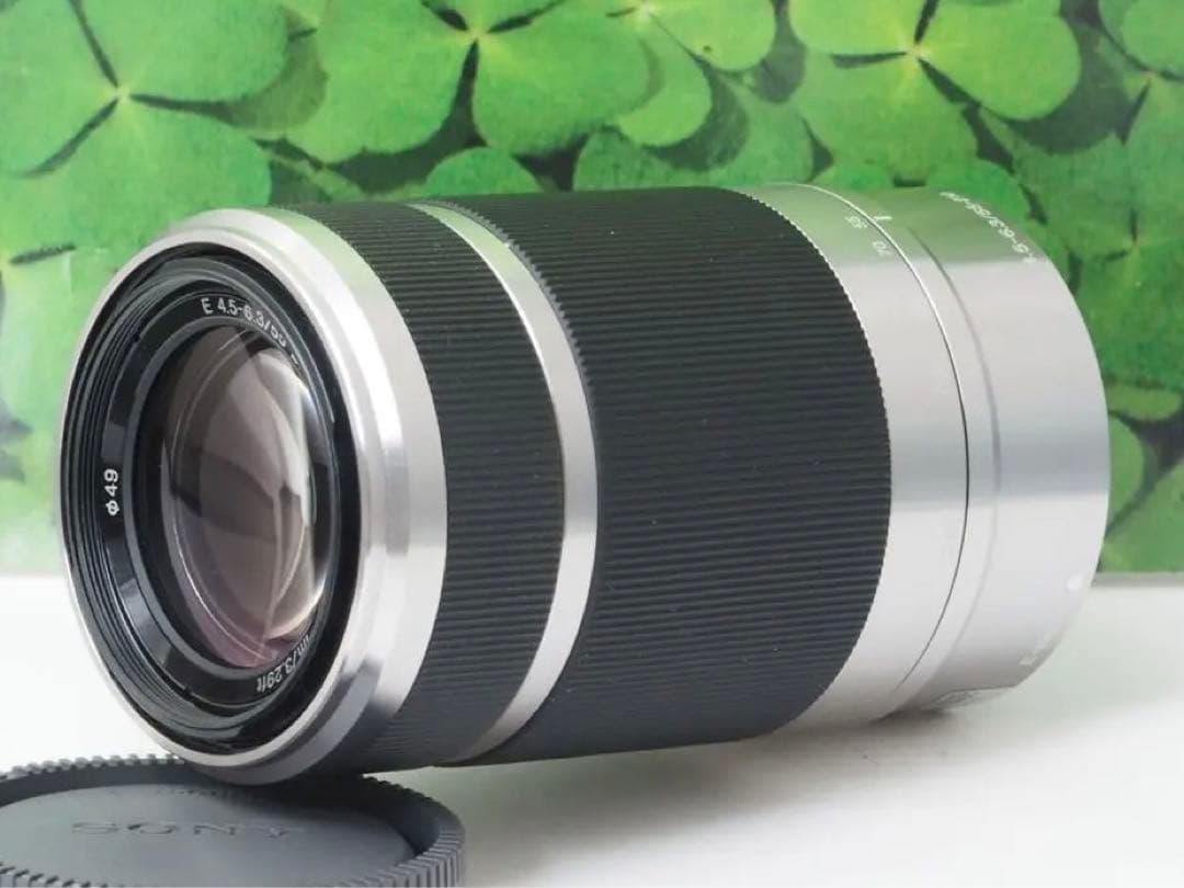 【美品】ソニー⭐️E 55-210mm F4.5-6.3OSS望遠レンズシルバー