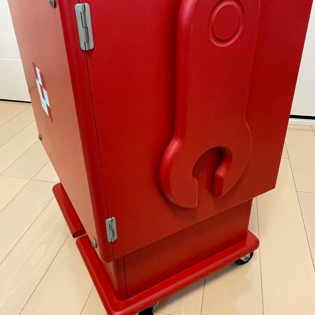 木製収納ロボ ロビット レッド 収納家具キャスター付き