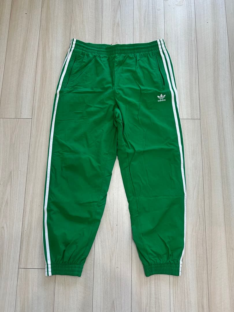adidas グリーンナイロントラックジャケット パンツセット上3XL下2XL