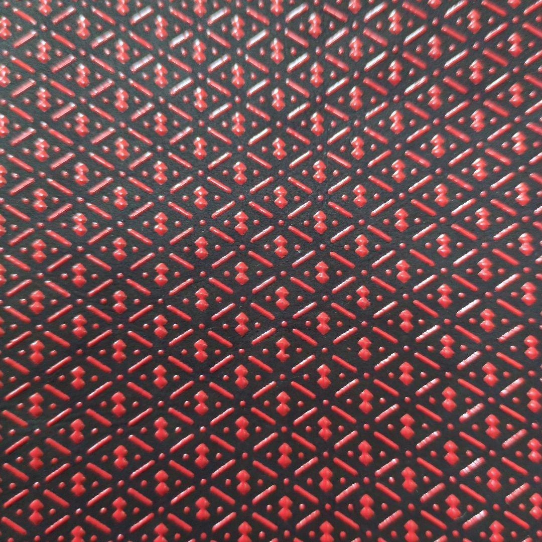 n*i様 甲州印傳和装用バッグ 赤と黒の幾何学模様 巾着