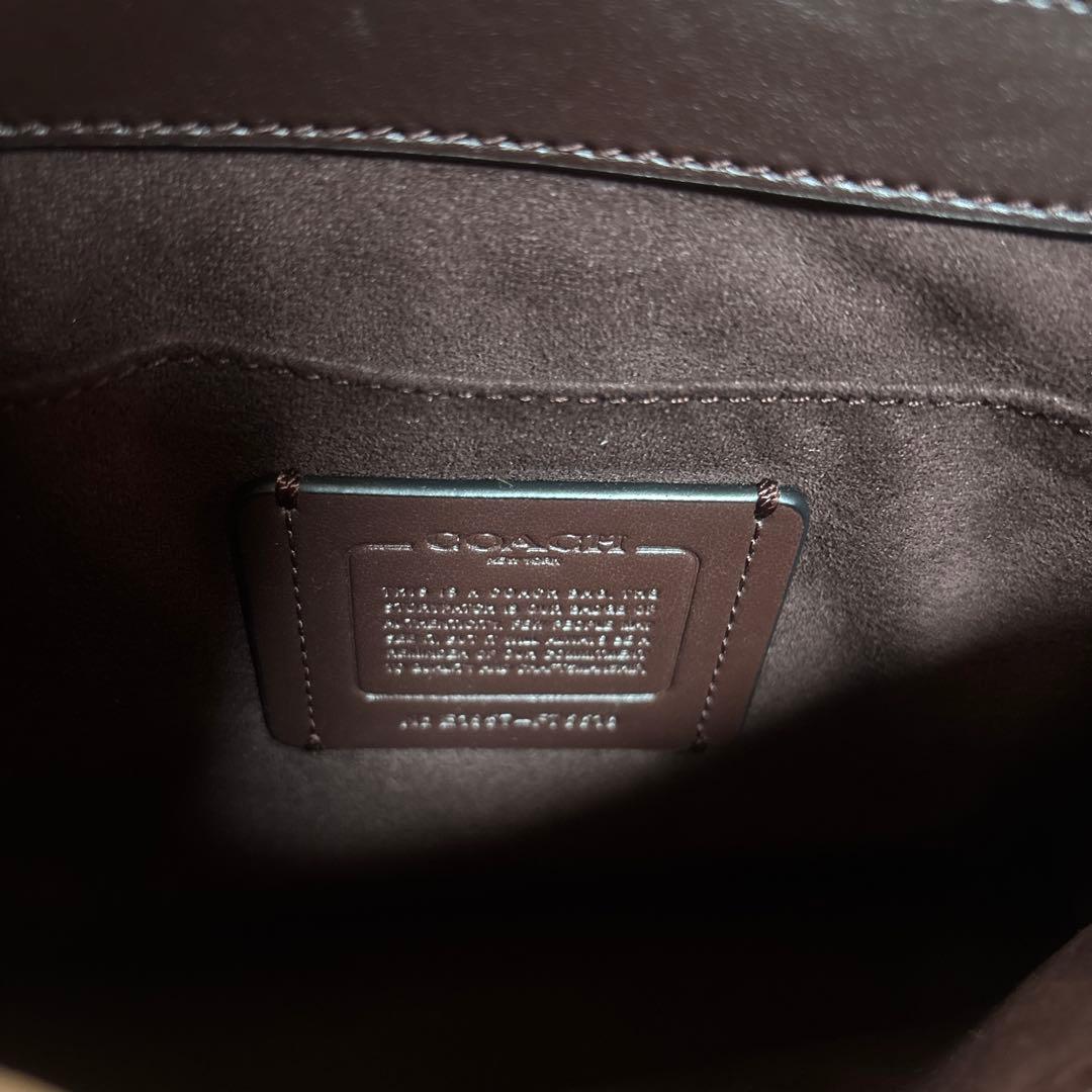 Coach レザー ハンドバッグ ブラック 中型 ショルダー付