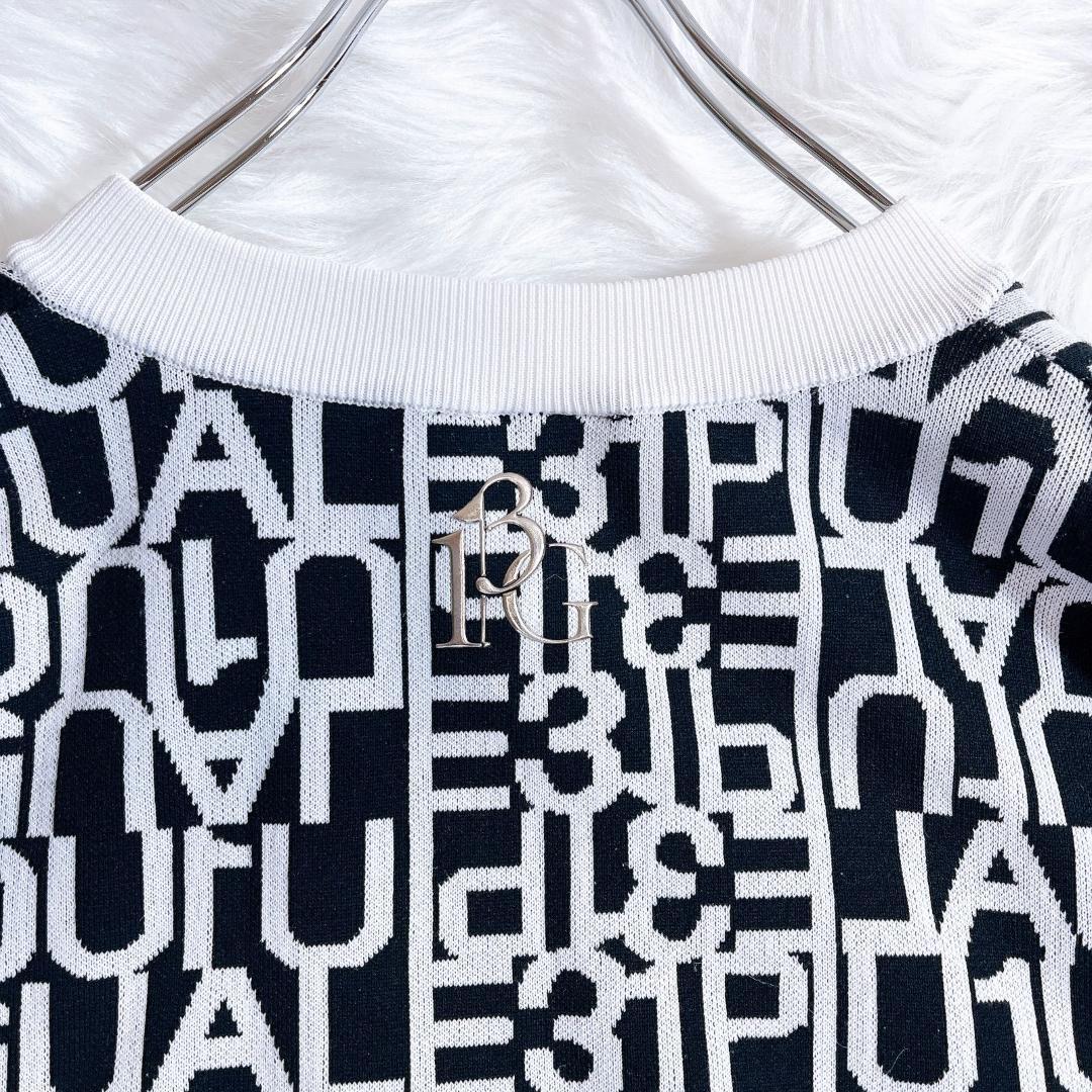 1piu1uguale3 GOLF SNEED JACK ロゴ総柄Vネックニット