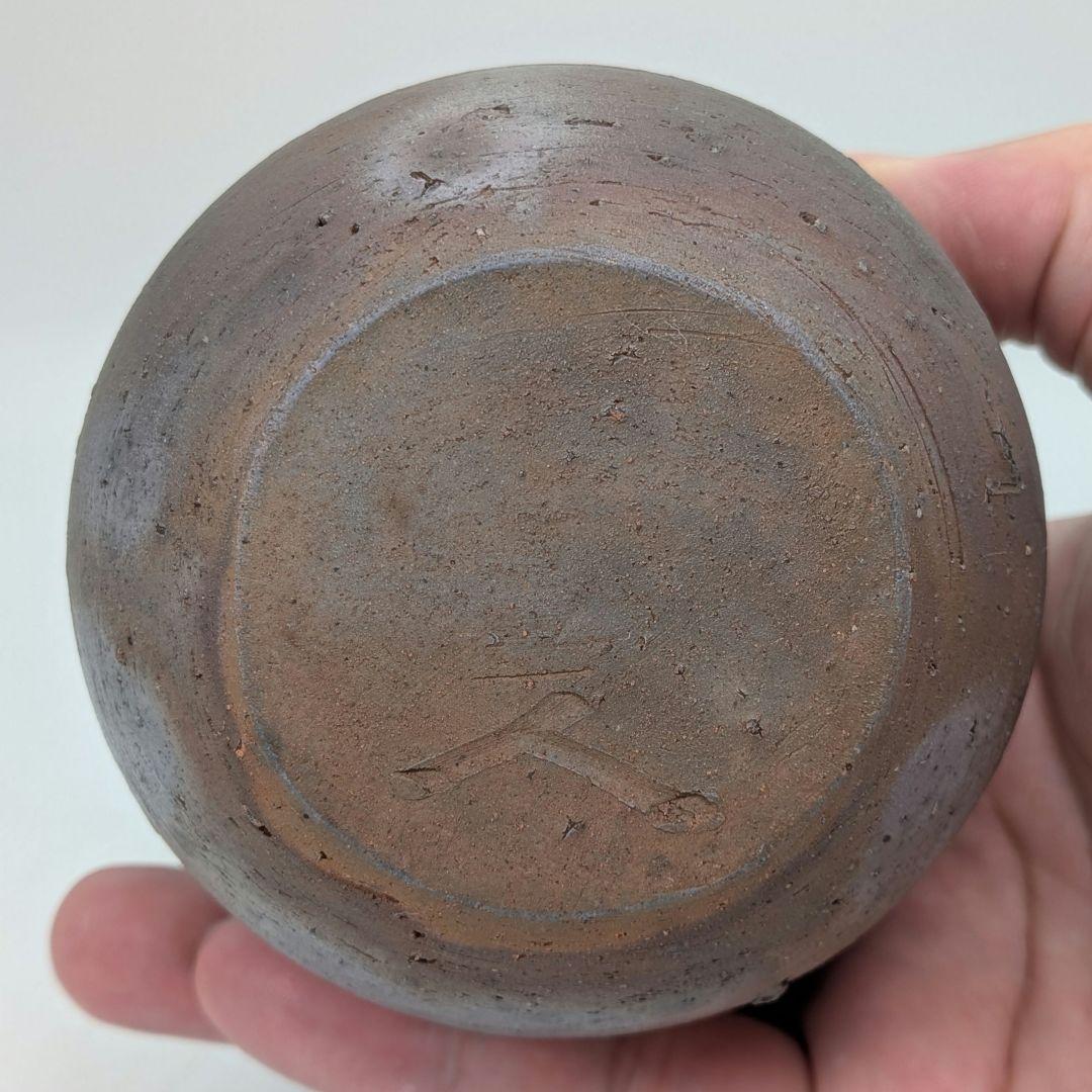 備前市無形文化財 榊原清人 備前焼 銀彩徳利花入 共箱 とっくり 一輪挿し花瓶